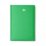 Agenda con tapa acolchada con relieve y marcapáginas A5 color verde segunda vista