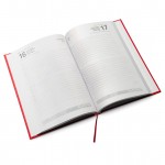 Agenda con tapa acolchada con relieve y marcapáginas A5 color rojo vista detalle 1