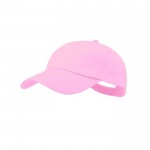 Gorra de algodón de 5 paneles con cierre de velcro en varios colores color rosa primera vista