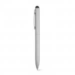 Atractivo bolígrafo de aluminio con puntero color plateado mate