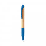 Bolígrafo de bambú personalizado color azul real