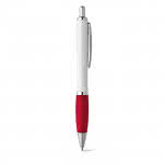 Bolígrafo de cuerpo blanco con detalle a color color rojo