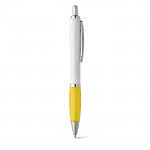 Bolígrafo de cuerpo blanco con detalle a color color amarillo