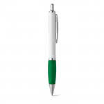 Bolígrafo de cuerpo blanco con detalle a color color verde