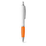 Bolígrafo de cuerpo blanco con detalle a color color naranja