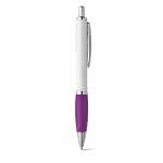 Bolígrafo de cuerpo blanco con detalle a color color violeta