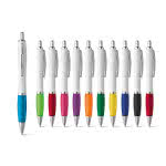 Bolígrafo de cuerpo blanco con detalle a color color verde claro vista productos