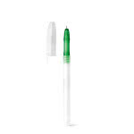 Bolígrafo con tapón transparente y color color verde