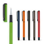 Coloridos bolígrafos con mucha energía color titanio cuarta vista con logo