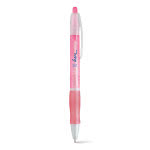 Bolígrafo de plástico con logo rosa