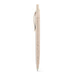 Bolígrafos ecológicos de paja de trigo color madera clara con impresión