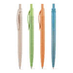 Bolígrafos ecológicos de paja de trigo color azul claro vista colores