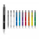 Bolígrafos metálicos personalizados color azul claro vista colores