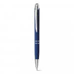 Bolígrafo con acabado de goma suave color azul