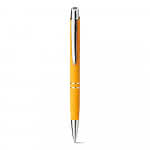 Bolígrafo con acabado de goma suave color amarillo