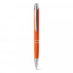 Bolígrafo con acabado de goma suave color naranja