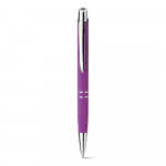 Bolígrafo con acabado de goma suave color violeta