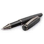 Kit de roller y bolígrafo elegantes color negro con impresión