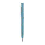 Bolígrafos de paja de trigo con clip color azul claro