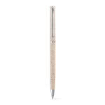 Bolígrafos de paja de trigo con clip color madera clara