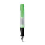 Bolígrafo con marcador y clips propaganda color verde claro