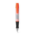 Bolígrafo con marcador y clips propaganda color naranja