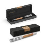 Bolígrafo promocional con detalle de corcho color marfil vista productos