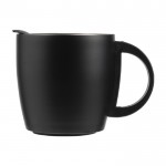 Taza termo con asa y base antideslizante color negro quinta vista