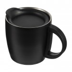 Taza termo con asa y base antideslizante color negro séptima vista