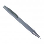 Bolígrafo con logo efecto espejo color gris tercera vista