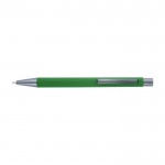 Bolígrafo con logo efecto espejo color verde primera vista