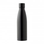 Botella de acero inoxidable con tapón a rosca a juego 500ml color negro primera vista