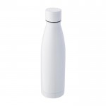 Botella de acero inoxidable con tapón a rosca a juego 500ml color blanco primera vista