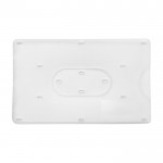 Identificador de plástico transparente para una tarjeta color blanco primera vista