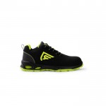 Zapato laboral tipo sport hecho en microfibra con puntera de fibra Roly color amarillo fluorescente primera vista de uso