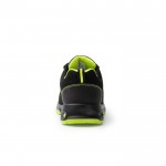 Zapato laboral tipo sport hecho en microfibra con puntera de fibra Roly color amarillo fluorescente vista detalle 1