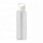 Botella de RPET para agua fría con tapa de silicona y asa 500ml color blanco primera vista