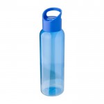 Botella de RPET para agua fría con tapa de silicona y asa 500ml color azul cuarta vista