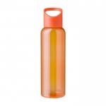 Botella de RPET para agua fría con tapa de silicona y asa 500ml color naranja primera vista