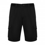 Bermuda corta de poliéster y algodón con bolsillos 250 g/m2 Roly Vitara color negro segunda vista