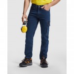 Pantalón laboral vaquero de algodón y poliéster 370 g/m2 Roly Raptor color azul vaquero primera vista de uso