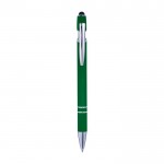 Bolígrafo de aluminio con acabado de caucho en color Alu Even color verde