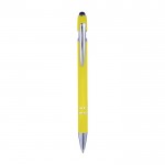 Bolígrafo de aluminio con acabado de caucho en color Alu Even color amarillo primera vista