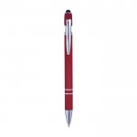 Bolígrafo de aluminio con acabado de caucho en color Alu Even color rojo tercera vista