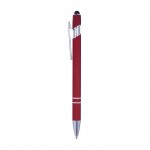 Bolígrafo de aluminio con acabado de caucho en color Alu Even color rojo cuarta vista