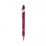 Bolígrafo de aluminio con acabado de caucho en color Alu Even color rojo séptima vista