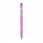 Bolígrafo de aluminio con acabado de caucho en color Alu Even color rosa primera vista