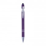 Bolígrafo de aluminio con acabado de caucho en color Alu Even color violeta primera vista
