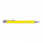 Bolígrafo de metal cubierto de caucho color amarillo segunda vista