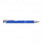 Bolígrafo de metal cubierto de caucho color azul real segunda vista